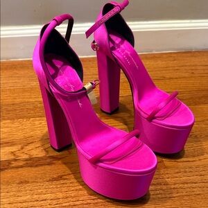 Sergio Rossi Fuchsia Platform Sandals